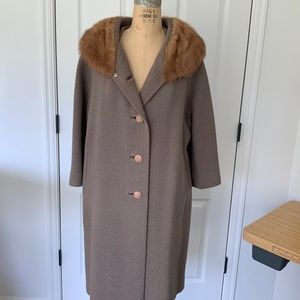 Vintage Brown Coat with Fur Collar size 4/6